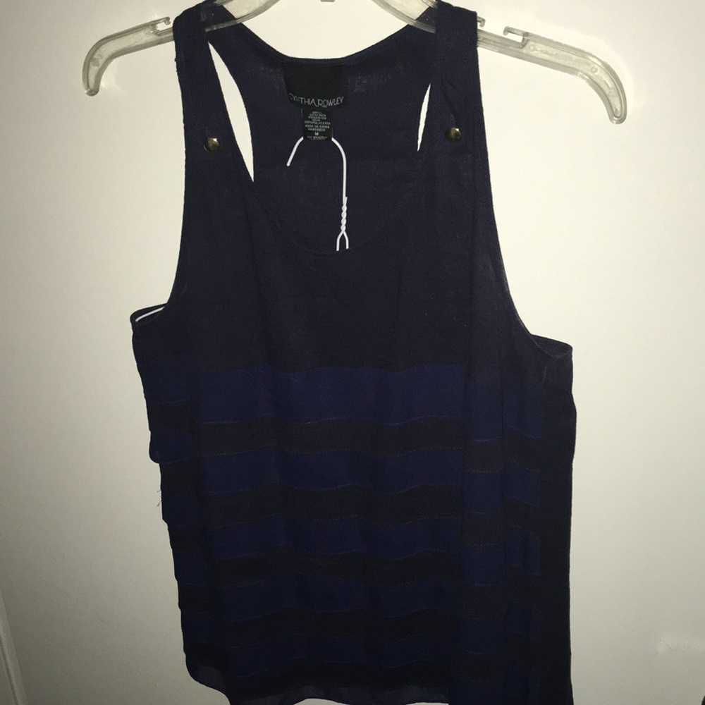 Cynthia Rowley, Blue razorback top M,
